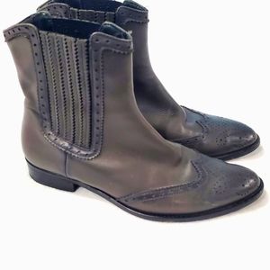Strenesse Designer Leather Chelsea Boots Oxford Grey 7 UK / 37 US
